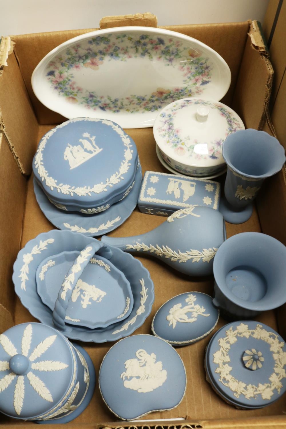 Wedgwood ceramics, including Dancing Hours blue jasperware miniature teapot, other blue - Image 3 of 3