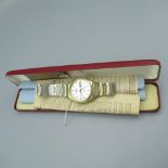 Ladies Avia late 1970's hand wound wristwatch, silver plated on integrated bark effect bracelet,