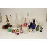 Large selection of glassware incl. C19th decanters, Derbyshire pressed glass vase, Caithness