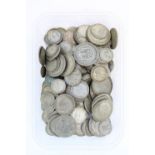 Selection of post-1920 0.500 GB silver content coinage, threepence through half crown, gross 890g