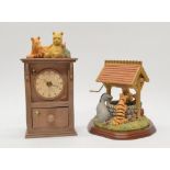 Collection of Border Fine Arts Classic Pooh figures, pencil case, chest of drawers, clock, Pooh's