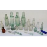 Small selection C20th glass soda bottles and chemist/apothecary bottles (qty)
