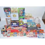 Collection of Games, lunch boxes, figure sets, a Saber hand held radio control transmitter, souvenir