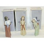 Three Lladro porcelain figurines with original boxes, model Nos. 5006/5007/5009 (3)