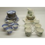Paragon Trillium part tea set & a Heathcote China Old English Scenery blue & white part tea set