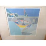 Carol Paterson (British Contemporary); Boat in a Harbour, Ltd.ed giclee print 6/50 signed and