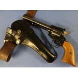 Deactivated Schmidt's model 21 .22 revolver with two piece wooden grips Serial No. 677343,