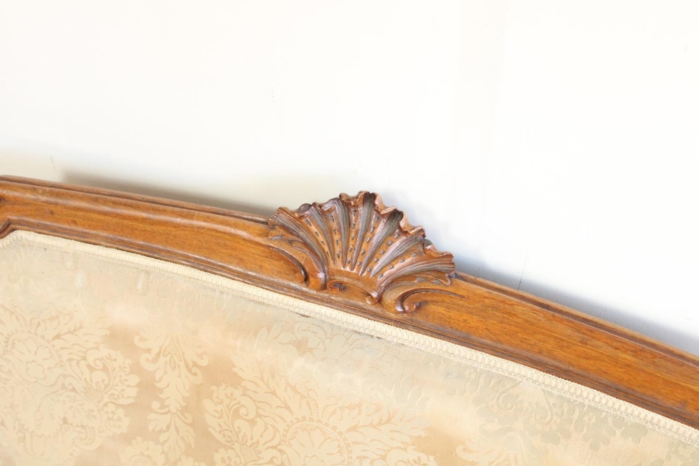 Late C19th Louis XV style walnut salon suite comprising two seater canape with scrolled frame and - Image 3 of 8