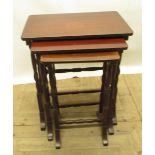 C20th nest of three mahogany occasional tables