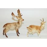 Beswick Goat, model 1035, and a Beswick Stag (2)