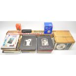 Collection of camera and slide equipment including a Polaroid Supercolour 635CL instant camera, a