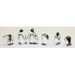 Six Royal Doulton K series miniature penguins, one repaired
