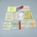 Nine football match tickets from the 1950s,60s & 80s and a Cricket Press Pass for the England V West