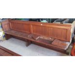 Pitch pine church pew, approx. 267cm long, (a/f)