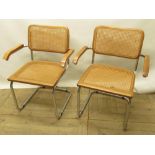Set of for 1970s/80s Ceska chairs, bent chrome frames with beech framed bergère seats and backs (4)