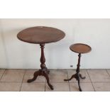 Mahogany occasional table on turned column and tripod base H73cm and another (2)
