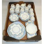 Royal Doulton Avron pattern Art Deco teaware, comprising: four tea cups and six saucers, six