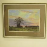 P. R Hipkiss RBSA (British C20th); Trees at Sunset, watercolour, signed, titled verso, 32cm x 45cm