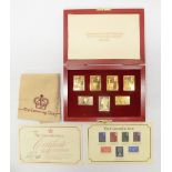 Hallmark Replicas Coronation Issue 25th anniversary set of 7 gold plated solid sterling silver stamp