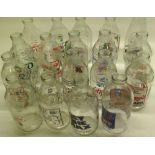 Collection of glass milk bottles advertising Kelloggs, Dale Farm Gold collection & Northern