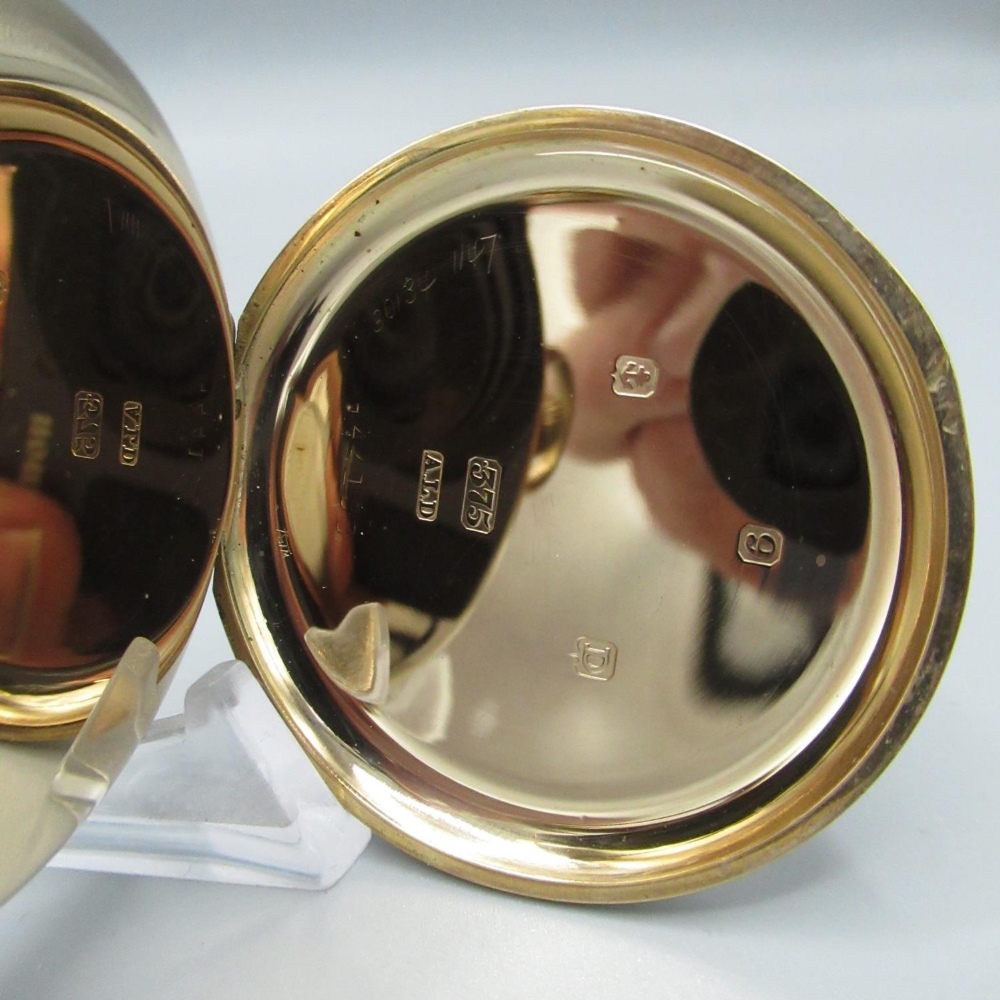 Geo. V 9ct gold hallmarked keyless wound and set open face pocket watch by J. W. Benson London, - Image 2 of 4