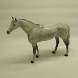 Beswick Large Racehorse in mottled rocking horse grey 1564, H30cm