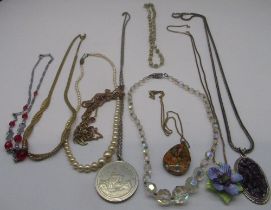 Silver bracelet and two similar brooches, stamped Siam Sterling, and a large collection of vintage