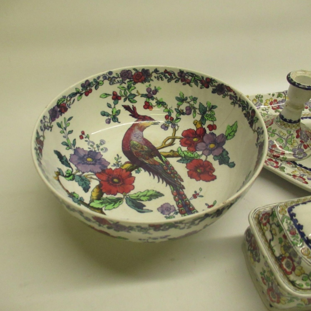 Copeland Late Spode fruit bowl, decorated with Asiatic Pheasant on circular foot, makers mark and - Image 4 of 4