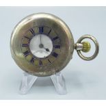 James Whittle Blackburn, early C20th silver half-hunter pocket watch, with white enamel dial