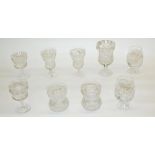 Crystal glassware, including Edinburgh Crystal thistle shaped glasses with engraved thistles (9)