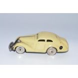 Schuco Mirako 1001 post war tin plate clockwork car model with working mechanism, no key, very