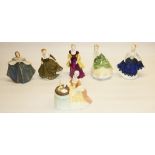 Five Royal Doulton figures: 'Loretta', 'Lisa', 'Geraldine', 'Soiree', 'Meditation', and a Royal