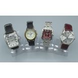 Sekonda quartz wristwatch in stainless steel case, Sekonda One quartz wristwatch with date in