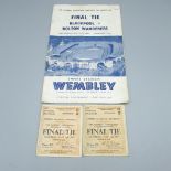 1953 F.A. Cup Final Blackpool v Bolton Wanderers programme with two original tickets for the game