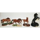 Royal Doulton matt glazed horses on plinths/bases: 'The Winner', 'Spirit of Tomorrow', 'First Born',