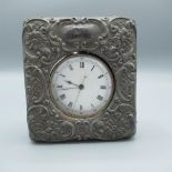 Early c20th Swiss silver cased chronograph type keyless wound and pin set pocket watch, with stepped
