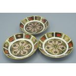 Three Royal Crown Derby 1128 pattern pin dishes, (3)