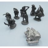 Eight 1984 Games Workshop lead figures & a 'Merry Xmas' white metal figure (qty)