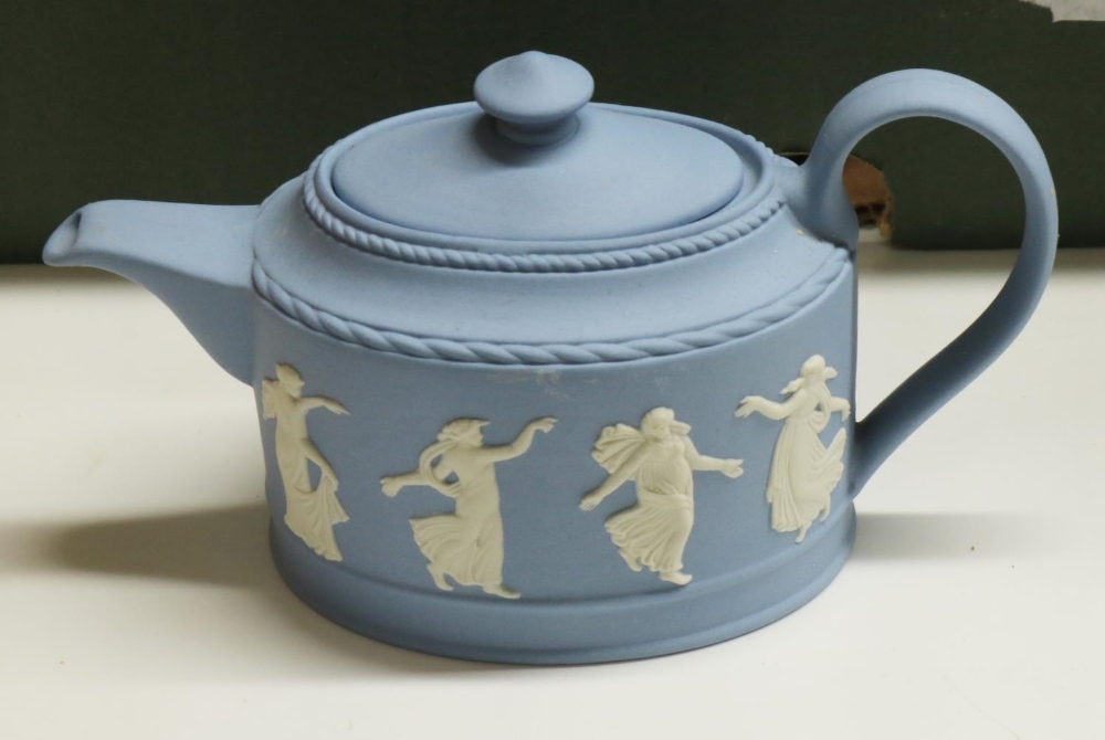 Wedgwood ceramics, including Dancing Hours blue jasperware miniature teapot, other blue - Image 2 of 3