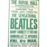 Beatles poster for the Royal Hall in Harrogate, Friday 8th of March 1963, 71x45.5cm