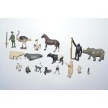 Collection of mostly vintage hollow cast Britain's Zoo animal figures including Polar Bears, Walrus,