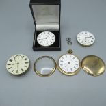 Waltham Traveller rolled gold open face keyless wound and set pocket watch, for repair, J. W. Benson