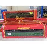 Hornby R.425 SR brake 3rd coach, Hornby R.441 SR composite coach (green), Hornby R.445 SR brake