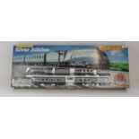 Hornby OO gauge "Silver Jubilee" train pack R.837, locomotive and three carriages, lacking track