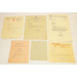 Football autographs: signed letters c1970s from the management of various football clubs, on