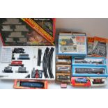 OO gauge trains including boxed Hornby rail freight set, H and M Duette transformer controller,