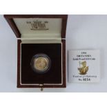 Royal Mint 1994 Gold Proof Britannia £10 coin (1/10 oz) encapsulated with original box and cert.