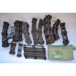 Vintage Hornby O gauge track, including triple and double rail sections