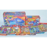 Collection of X-Men toys and action figures by Tyco including a Blackbird Jet, Magneto Magnetron