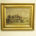G. Beattie (British early C20th); Study of a castellated Country House, oil on canvas, signed,